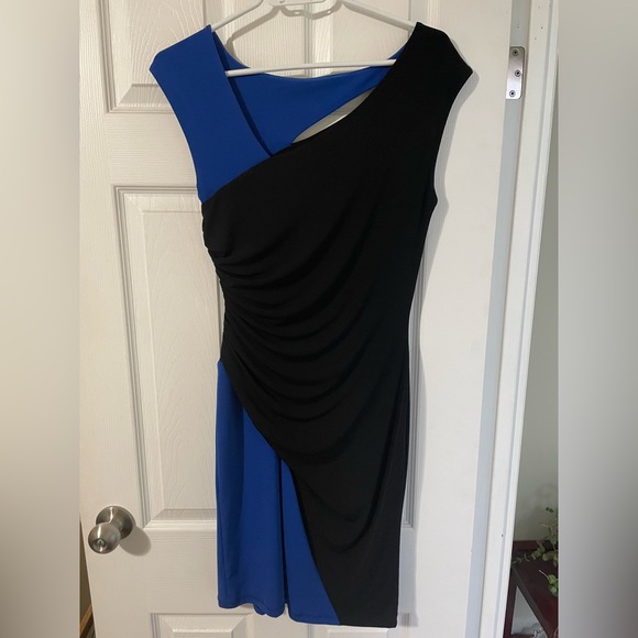 Royal Blue and Black Dress - Picture 2 of 3